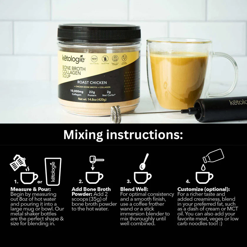 Ketologie Roast Chicken Bone Broth Collagen Soup - 14.8oz